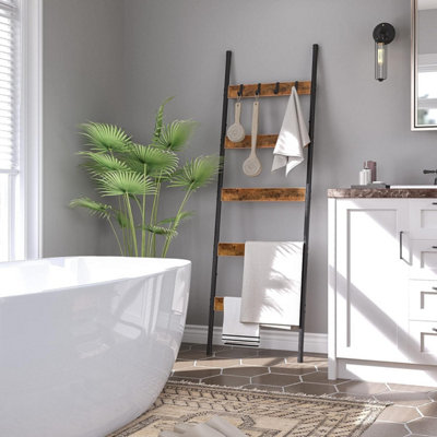 Bathroom Accessories Modern Bath Towel Rack Black Blanket Ladder - Main Image