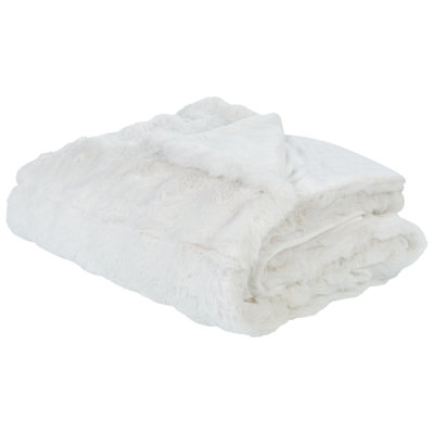 Blanket SALKA Faux Fur 150 x 200 cm White