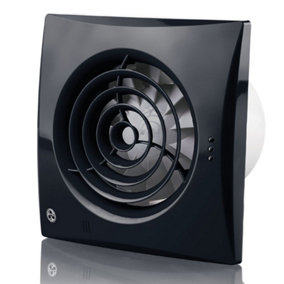 BLAUBERG Calm Zone 1 Silent Extractor Fan Black Humidity - 100mm