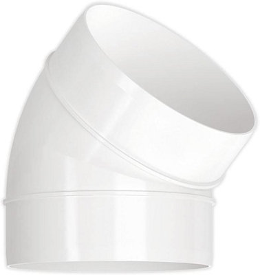 Blauberg Circular Round Plastic Ventilation Duct 45 Degree Elbow Bend - 6" 150mm