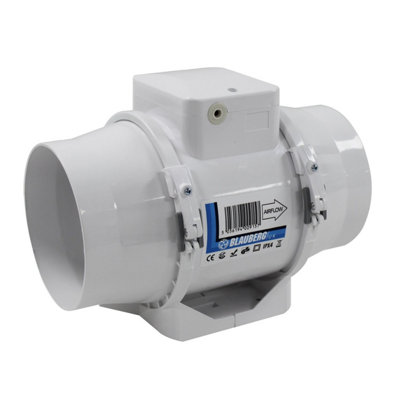 Blauberg In Line Bathroom Kitchen Extractor Fan TURBO E Mixed Flow Loft Mounted - 100mm 4"