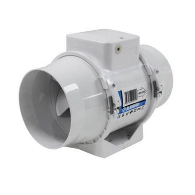 Blauberg In Line Bathroom Kitchen Extractor Fan with Timer TURBO E Mixed Flow Loft Mounted - 100mm 4"