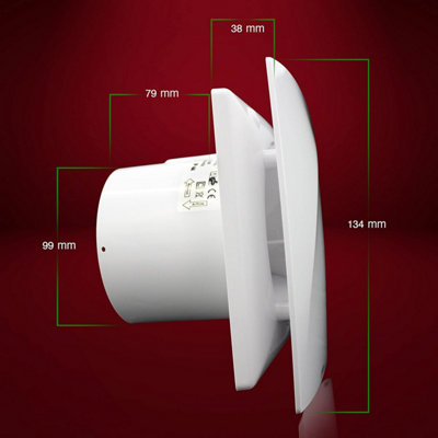 Blauberg Moon Zone 1 Bathroom Extractor Fan 100mm - White - Standard