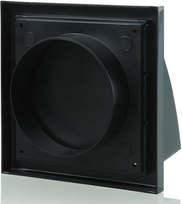Blauberg Plastic Cowled Hooded Air Ventilation Wind Baffle Wall Grille - 100mm Black