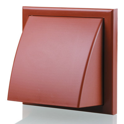 Blauberg Plastic Cowled Hooded Air Ventilation Wind Baffle Wall Grille - 100mm Terracotta