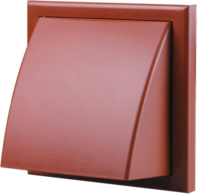 Blauberg Plastic Cowled Hooded Air Ventilation Wind Baffle Wall Grille - 100mm Terracotta