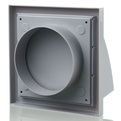 Blauberg Plastic Cowled Hooded Air Ventilation Wind Baffle Wall Grille - 150mm - DECOR 185X185-150HK Grey