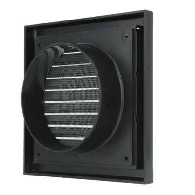 100mm Plastic Fixed Blade Louvred Wall Grille - Extractor Fan Cover Duct Vent (White)