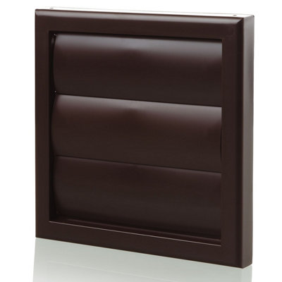 Blauberg Plastic Vented Back Draught Air Gravity Shutter Ventilation Grille - 125mm Brown