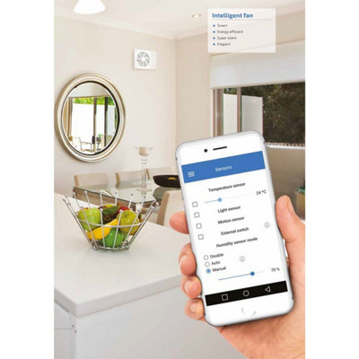 Blauberg Smart PIR Intelligent Humidity Controlled Bathroom Extractor Fan - Ice White