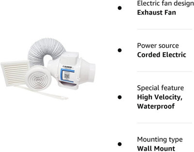 Blauberg TURBO E 100-T In-line Axial Extractor Fan Kit