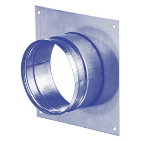 Blauberg UK Metal Spigot Plate - 100mm, 4-inch Duct Connector, Durable Metal Ducting Accessory for Efficient Airflow