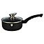 BLAUMANN 14 Pcs Matt Black Colour Cookware Pots Grill Pans Set With Soft Touch Handles Glass Lids