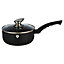 BLAUMANN 6Pc Set Matt Black Colour Cookware Frying Grill Pots Saucepan Casserole Soft Touch Handle