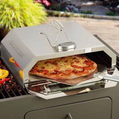 BLAZE BOX BBQ Pizza Oven with Temperature Gauge for Outdoor Garden Barbecues & Gas Grills (Pizza Oven with Paddle)