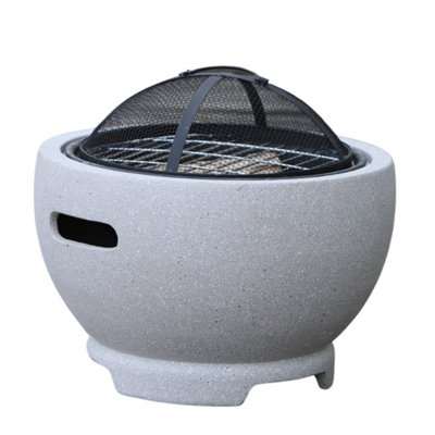 Blazepot Outdoor Garden Fire Pit with stainless steel cooking grill