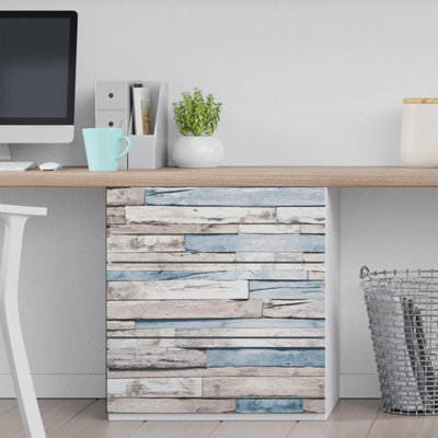 Bleached Timber Strips Wall Mural 4 pcs Wall Mural Big Wallpaper