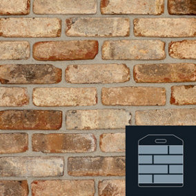 Blend 1 Brick Slip Sample Panel - The Reclaimed Collection - The Brick Tile Company