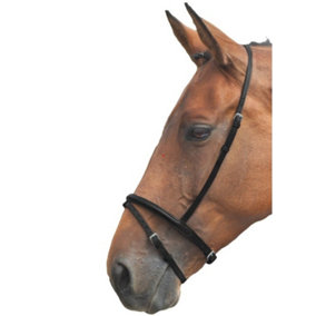 Blenheim Leather Horse Flash Noseband Black (Pony)