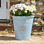 Blenheim Planter - Weather Resistant Recycled Plastic Embossed Tree Design Garden Flower Plant Pot - Aqua, H41 x 40cm Diameter