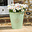 Blenheim Planter - Weather Resistant Recycled Plastic Embossed Tree Design Garden Flower Plant Pot - Green, H41 x 40cm Diameter