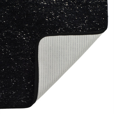 Bling Microfibre Non-Slip Sparkle Bath Mat - Black - 3