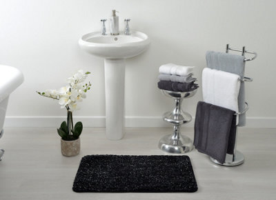 Bling Microfibre Non-Slip Sparkle Bath Mat - Black - 4