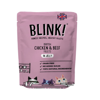 Blink Roasted Chicken & Shredded Beef Cat Food Pouch 85g x 12 Price Comparisons | Compare The Build