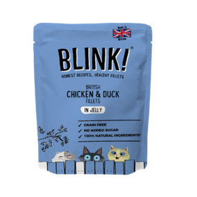 Blink Roasted Chicken & Tender Duck  Cat Food Pouch 85g x 12