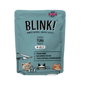 Blink Wet Cat Food Flaked Tuna Fillets in Jelly Pouch 85g (Pack of 12)