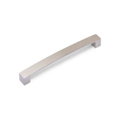 Block Bar Kitchen Cabinets D Handle, 192mm Centres, Brushed Nickel ...