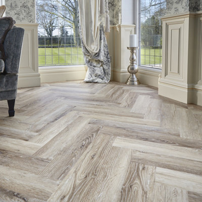 Blondie Oak Natural Timber Effect Parquet 122mm x 610mm LVT Flooring Planks (Pack of 50 w/ Coverage of 3.72m2)