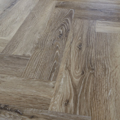 Blondie Oak Natural Timber Effect Parquet 122mm x 610mm LVT Flooring Planks (Pack of 50 w/ Coverage of 3.72m2) - 3