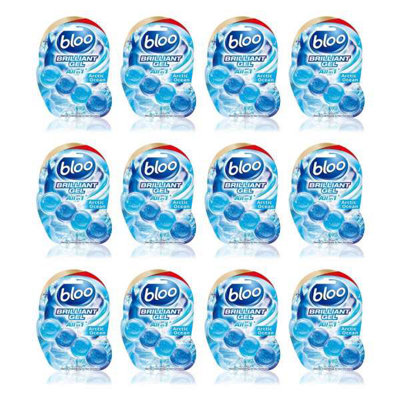 Bloo Brilliant Gel All in 1 Toilet Rim Block Cleaner Arctic Ocean 42g - Pack of 12