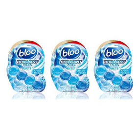 Bloo Brilliant Gel All in 1 Toilet Rim Block Cleaner Arctic Ocean 42g - Pack of 3