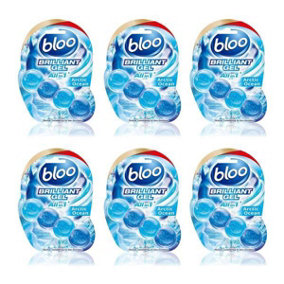 Bloo Brilliant Gel All in 1 Toilet Rim Block Cleaner Arctic Ocean 42g - Pack of 6