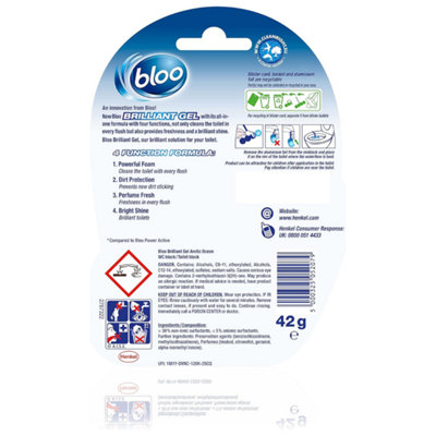 Bloo Brilliant Gel All in 1 Toilet Rim Block Cleaner Arctic Ocean 42g