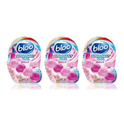 Bloo Brilliant All In 1 Toilet Gel Spring Rain Scent 42g X 6 | UK