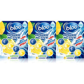 Bloo Power Active Toilet Lemon Rim Block, 50g (Pack of 3)