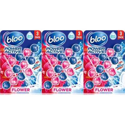 Bloo Power Active Toilet Rim Block Fresh Flower 150g x 3