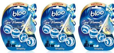 Bloo Toilet Rim Block Spa Moments Vitality Essential Oil 50GM x 3