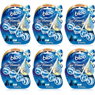 Bloo Toilet Rim Block Spa Moments Vitality Essential Oil 50GM x 6