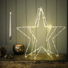Bloom 3D LED Star Light Decoration - Mains Operated Indoor Festive Christmas Decoration with 120 Warm White LEDs - H50cm x W50cm