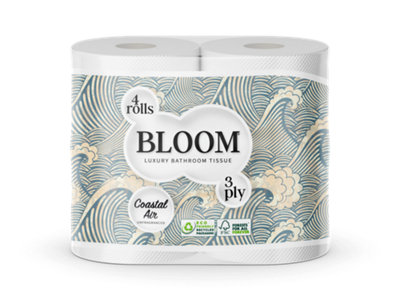 Bloom 3ply Toilet Roll Coastal Air white 10x4rolls