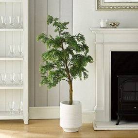 Bloom Artificial 4ft Juniper Tree Plant in Black Nursery Pot - Faux Fake Houseplant Indoor Home Decoration - H120 x 65cm Diameter