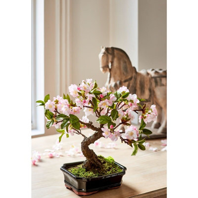 Bloom Artificial Cherry Blossom Bonsai Tree in Planter - Faux Fake Flower  Houseplant, Indoor Home Decoration - H36