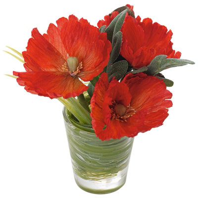 Artificial Silk Flower Arrangement In Red Poppies In Black Modern Vase   Artificial silk flower arrangements, Flower arrangements, Silk flower  arrangements