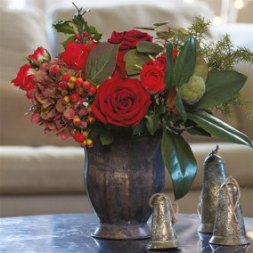 Bloom Artificial Harrogate Luxury Christmas Arrangement in Vase - Faux Flower Centrepiece Floral Home Decoration - H45 x W47cm