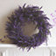 Bloom Artificial Lavender Wreath - Faux Fake Purple Flower Decoration for Wall, Door, Fireplace or Table Centre - 45cm Diameter