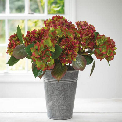 Bloom Artificial Single Green Hydrangea Stem 60cm - Faux Fake Realistic Flower Indoor Home Decoration, Vase Not Included